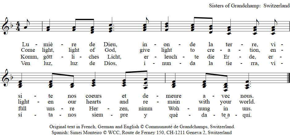 Hymn: Lumière de Dieu (Community of Grandchamp)