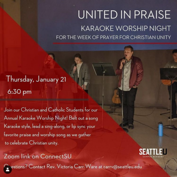 Join our Catholic and Christian students for our Annual Karaoke Worship Night!