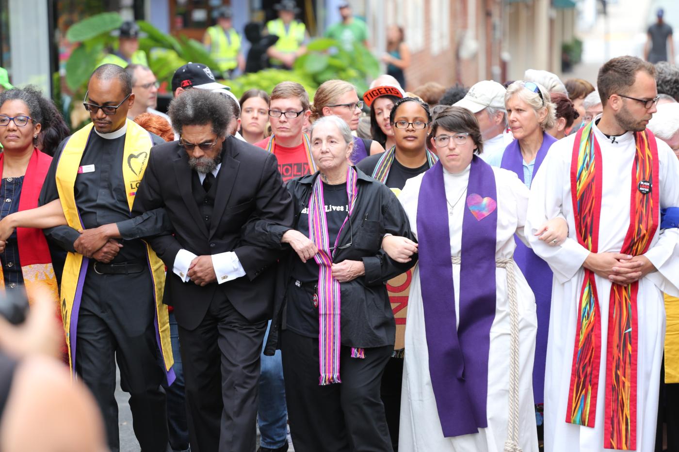 Clergy takes a stand united in Christ against white supremacy and all forms of racism by marching in silent protest through Charlottesville, USA, August 2017, Photo: Steven D. Martin/NCCUSA