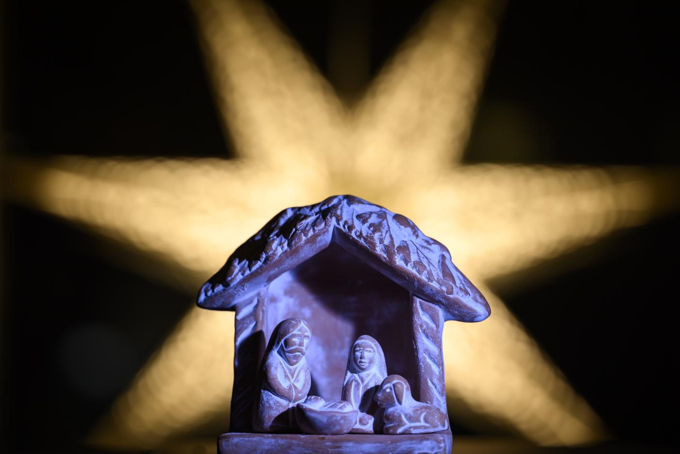 Nativity scene and Christmas star