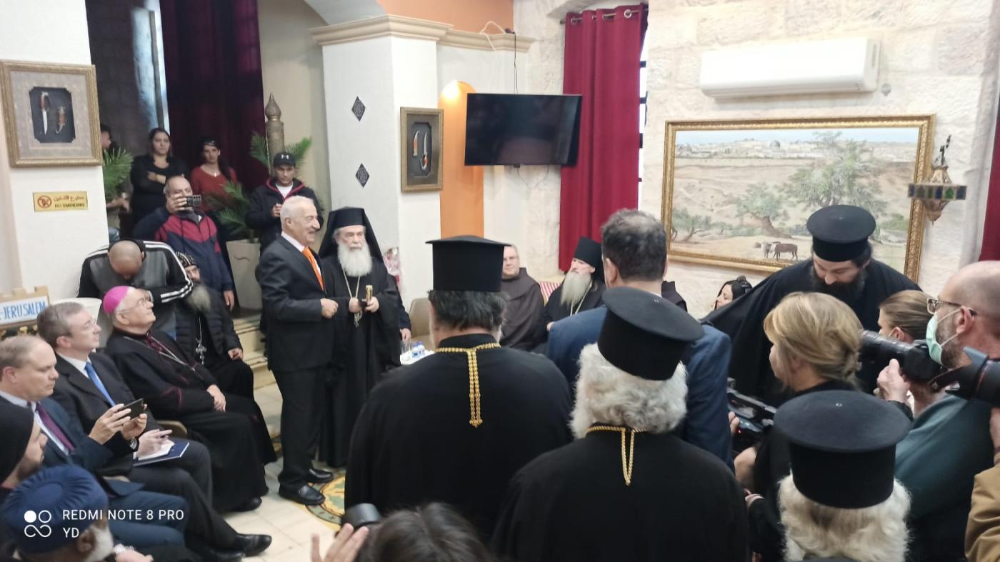Patriarch Theophilos III and the heads of churches in Jerusalem