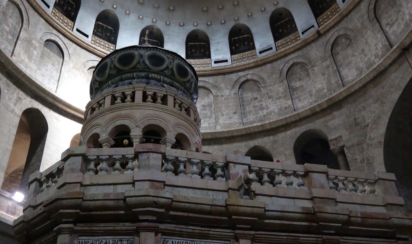 Inside the Church of the Holy Sepulchre, Jerusalem. 