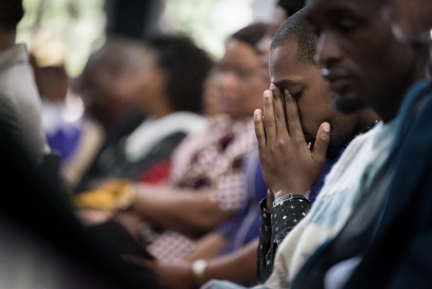 People praying at a Church service