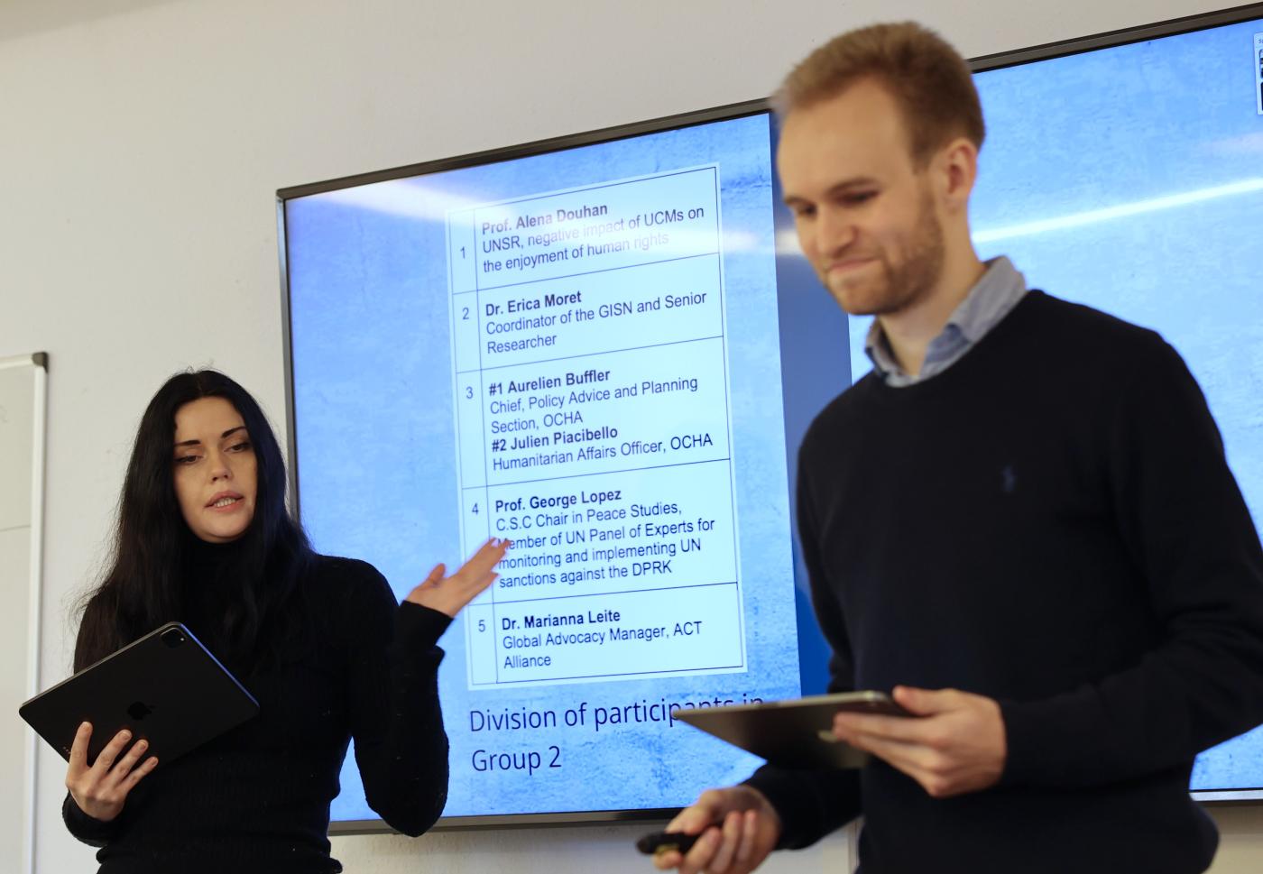Researchers presenting the report