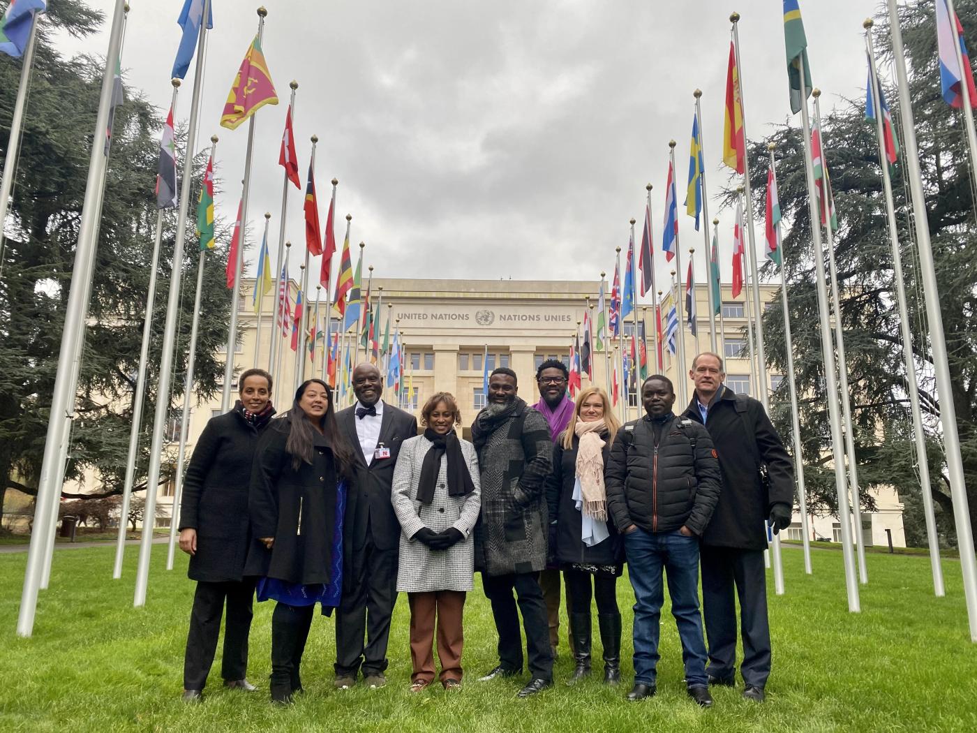 Group Photo, UN flags, Geneva