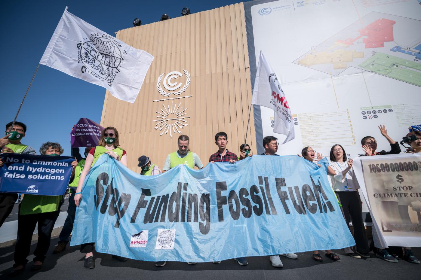 group protesting against fossil fuels