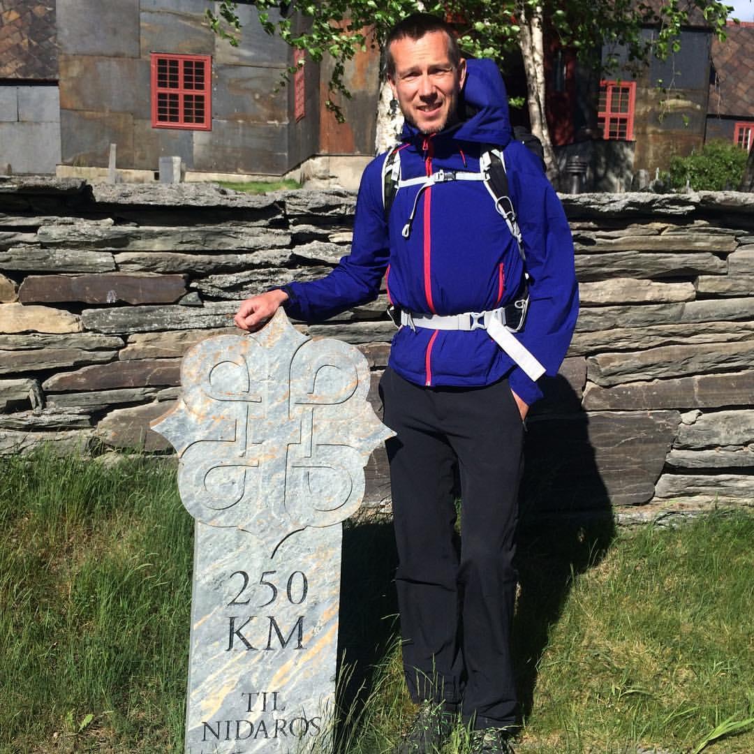 Knut Refsdal during the pilgrimage from Oslo to Trondheim.
