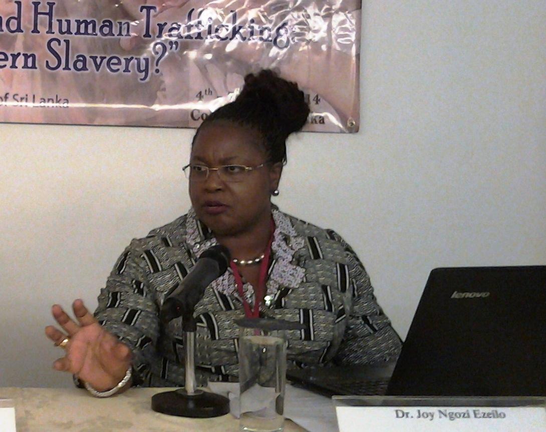 Joy Ngozi Ezeilo, UN Special Rapporteur on Trafficking in Persons, at an ecumenical consultation in Sri Lanka. © WCC/Semegnish Asfaw