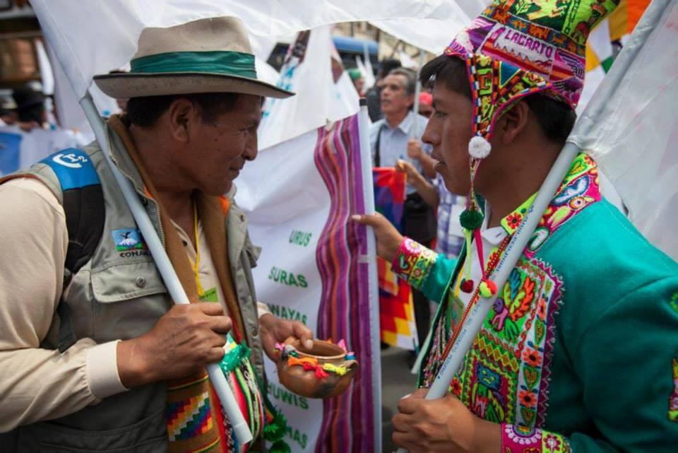 Indigenous people at COP 20 in Lima. © Lutheran World Federation/Sean Hawkey