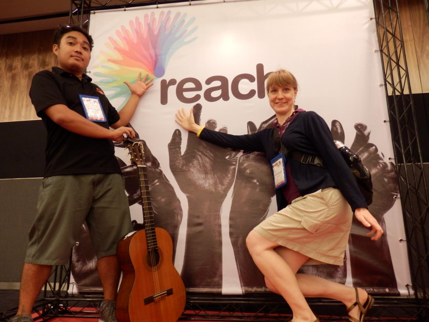 From left: Jec Borlado and Ann Katrin Hergert at the Baptist Youth World Conference in Singapore. © Jeanne Huracek