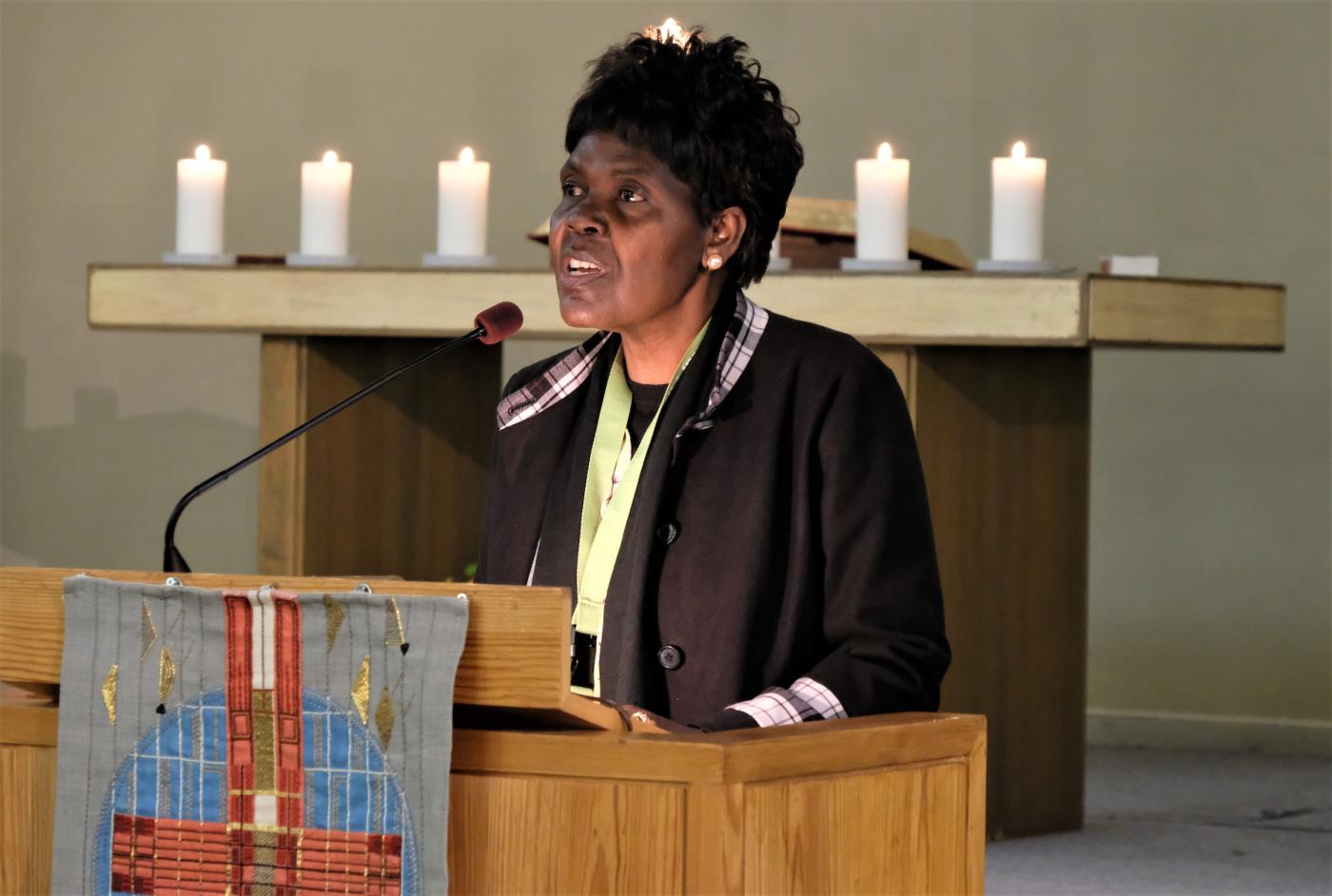 Dr Agnes Abuom, moderator of the WCC Central Committee at the Ecumenical Weekend in Uppsala on 3-4 November 2018. Photo: Mikael Stjernberg/Christian Council of Sweden