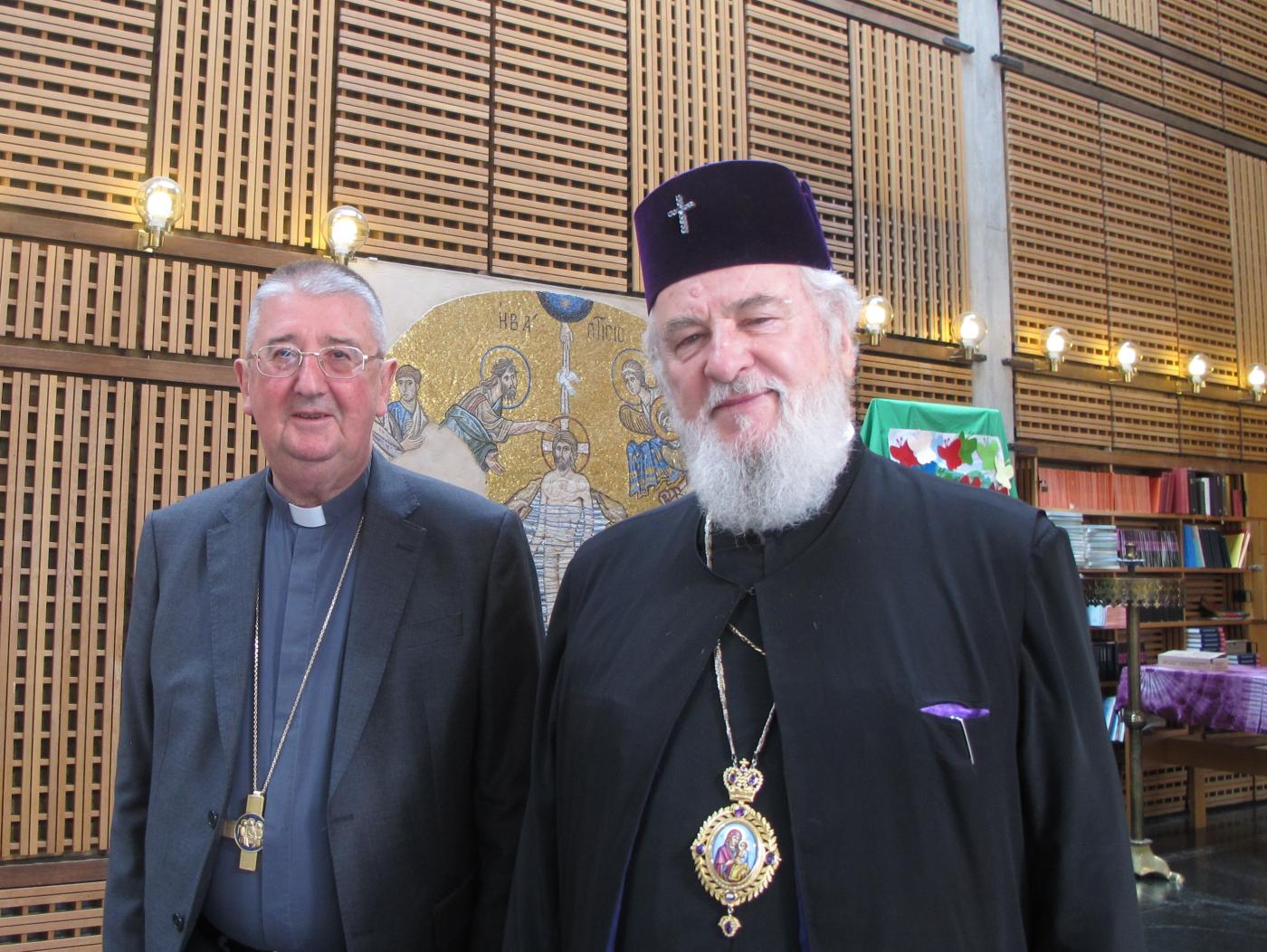 Metropolitan Nifon of Targoviste and Archbishop Diarmuid Martin. Photo: Annegret Kapp/WCC, 2016.