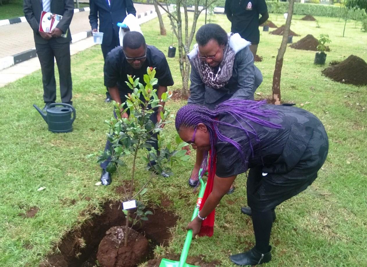 Participants of the EHAIA meeting celebrate ten years of the “Tamar Trees of Hope and Life” initiative by planting trees at the St Paul’s University in Limuru, Kenya. © WCC/Dixon Andiwa
