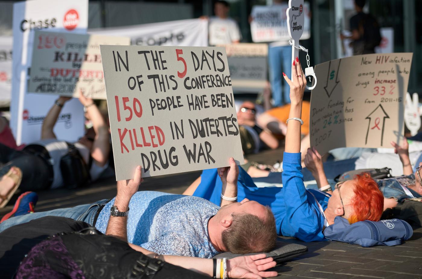 Protesters during the AIDS Conference in Amsterdam, Netherlands, 2018. Photo: Paul Jeffrey/WCC-EAA