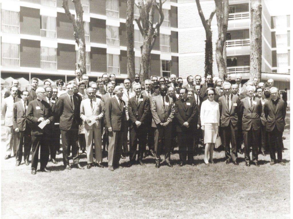 Economist Barbara Ward (first row) addressed the Sodepax conference held in Beirut in April 1968. Photo: WCC