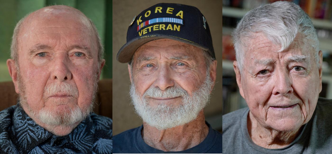 Jack Doxey, Stan Levin et Pete McCloskey, vétérans américains de la guerre de Corée. Photo: Paul Jeffrey/COE