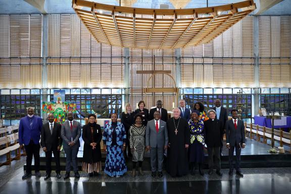 Malawi president's delegation at the chapel of the Ecumenical centre
