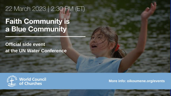 Flyer of “Blue Communities” at UN Water Conference in New York
