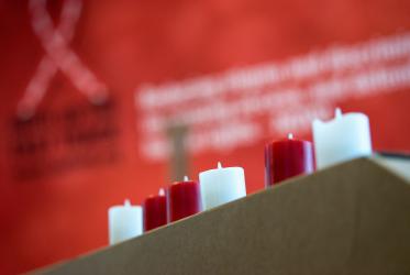 Candles at the International Interfaith Event on HIV organized by the WCC - EAA and partners in Amsterdam, the Netherlands, during the International AIDS Conference 2018.