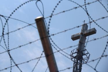 Cross at the demilitarized zone between the two Koreas.