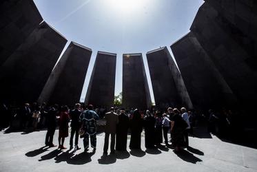 Members of the WCC executive committee gathered at the Armenian Genocide memorial 