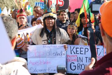 indigenous peoples march during a UN climate change event in Morocco 2016