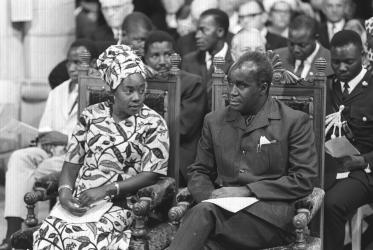 President Kenneth Kaunda of Zambia and his wife in the Uppsala cathedral