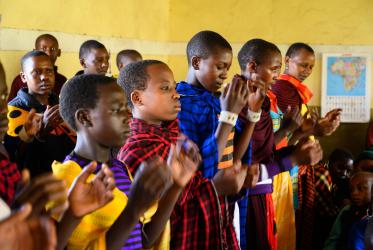 Youth choir at Oldonyosambu Mtaawa Namelok, a Masai congregation in Tanzania, location of the latest Conference on World Mission and Evangelism, Photo: Gregg Brekke/WCC