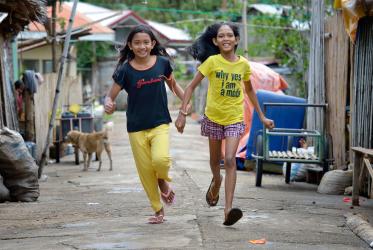 Philippine girls running