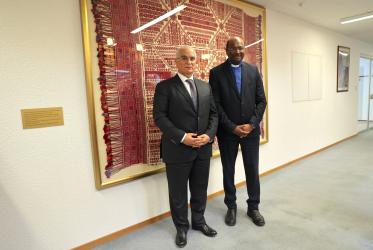 Palestine Mission to the United Nations visiting the WCC - Ambassador and WCC General Secretary