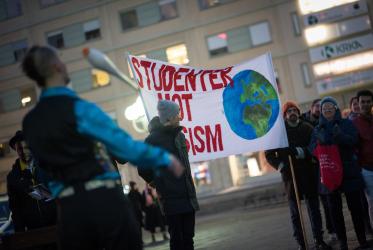 Students marching against racism, Sweden