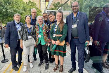 Members of the WCC delegation on the first day of COP28.