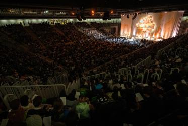 Taize New Years gathering at the filled arena