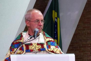 Archbishop of Canterbury Justin Welby preaching at the Anglican Holy Trinity Church in São Paulo. © WCC/Marcelo Schneider