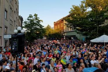 A vigil for the victims of the mass shooting in the Oregon District of Dayton, Ohio, was organised on 4 August. Photo: Chris Reese.