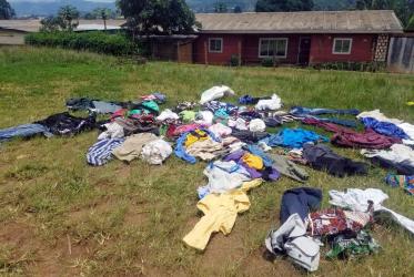 Donating clothes, congregation of the Presbyterian Church in Cameroon helps displaced people, poor, widows, orphans and homeless. Photo: Presbyterian Church in Cameroon