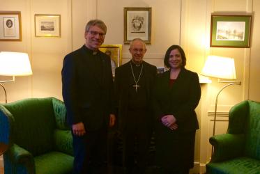 Rev. Dr Olav Fykse Tveit, Archbishop Justin Welby, and Natasha Klukach. Photo: WCC 