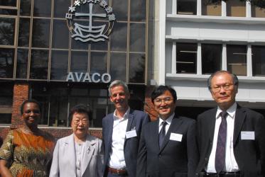 From left: Prof. Dr Isabel Apawo Phiri, Rev. Prof. Dr Sang Chang, Rev. Prof. Dr Fernando Enns, The Rev. Prof. Dr Renta Nishihara, and Rev. Dr Sung-Jae Kim. Photo: Hisashi Yukimoto/WCC