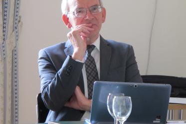 Rev. Dr Hielke Wolters at meeting with the World Evangelical Alliance, in Bossey, Switzerland. © Marianne Ejdersten/WCC