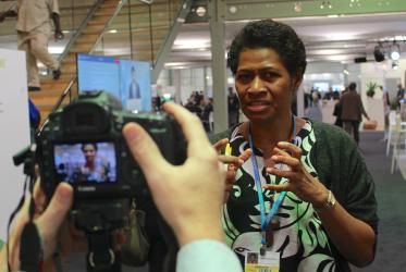 Ms. Frances Namoumou, from the Pacific Conference of Churches, reader of the Interfaith Statement to COP23. ©Marcelo Schneider/WCC