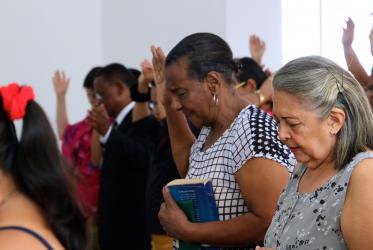 Worship service in a congregation of the Presbyterian Church of Colombia in Barranquilla. Photo: Marcelo Schneider/WCC, 2018.
