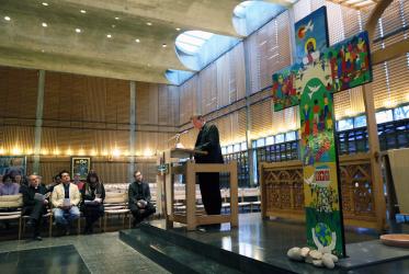 Cardinal Koch speaks of reconciliation and unity at the Ecumenical Centre chapel. Photo: Ivars Kupcis/WCC