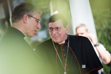 Rev. Dr Olav Fykse Tveit, WCC general secretary and Cardinal Koch, president of the Pontifical Council for Promoting Christian Unity at the Ecumenical center. Photo: Albin Hillert/WCC