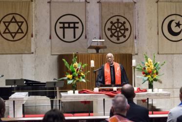 The Rev. Edwin Sanders at the 2016 High Level Meeting on Ending AIDS Interfaith Prayer Service, 7 June 2016 at the United Nations Church Center in New York. ©Gregg Brekke