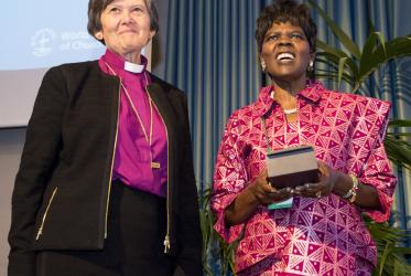 Bishop Helga Haugland Byfuglien and Dr Agnes Abuom. Photo: Ned Alley/WCC
