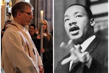 Left: Rev. Dr Olav Fykse Tveit. Photo: Mikael Stjernberg /Christian Council of Sweden; Right: Dr Martin Luther King Jr. Photo: WCC