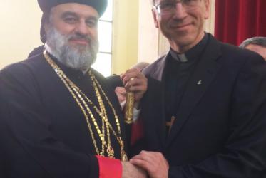 Left, His Holiness Moran Mor Ignatius Aphrem II, right, Rev. Dr Olav Fykse Tveit.