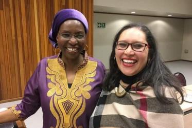 Isabel Apawo Phiri, WCC deputy general secretary and Nadine Bowers du Toit, Associate Professor in the Department of Practical Theology and Missiology at the University of Stellenbosch. Photo: Matthew Ross/WCC