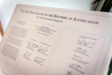 A facsimile of the Official Common Statement of the JDDJ. Photo: Stephane Gallay/LWF