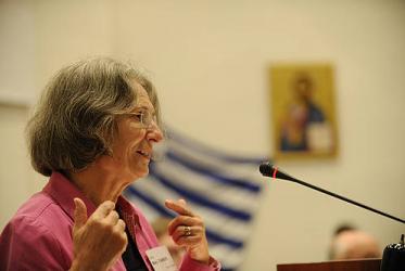 Mary Tanner, WCC president from Europe and a former moderator of the World Council of Churches (WCC) Faith and Order Commission.
